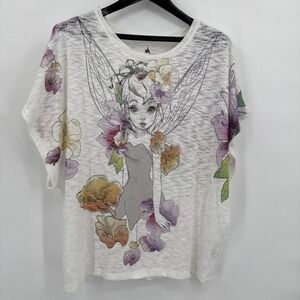 Disney Parks Tinker Bell Sketch Color Pop Loose Blouse Size XL Lightweight Girly